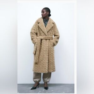 Zara Camel Teddy Jacket